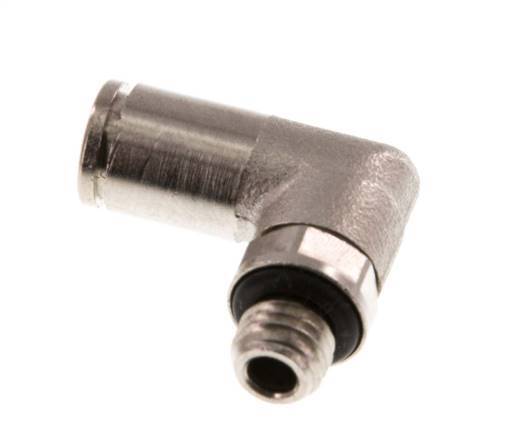 4mm x M 7 90deg Elbow Push-in Fitting with Male Threads Brass NBR Rotatable [2 Pieces]