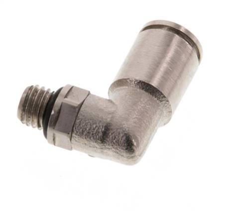 6mm x M 7 90deg Elbow Push-in Fitting with Male Threads Brass NBR Rotatable [2 Pieces]