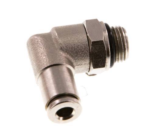 4mm x G1/8'' 90deg Elbow Push-in Fitting with Male Threads Brass NBR Rotatable [2 Pieces]