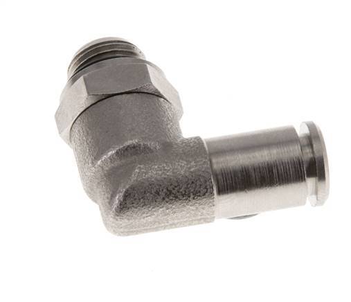 5mm x G1/8'' 90deg Elbow Push-in Fitting with Male Threads Brass NBR Rotatable [2 Pieces]