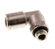8mm x G1/8'' 90deg Elbow Push-in Fitting with Male Threads Brass NBR Rotatable [2 Pieces]