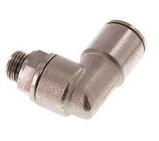 10mm x G1/8'' 90deg Elbow Push-in Fitting with Male Threads Brass NBR Rotatable