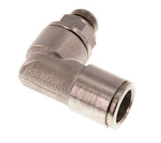10mm x G1/8'' 90deg Elbow Push-in Fitting with Male Threads Brass NBR Rotatable