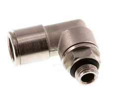10mm x G1/8'' 90deg Elbow Push-in Fitting with Male Threads Brass NBR Rotatable
