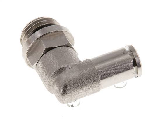 5mm x G1/4'' 90deg Elbow Push-in Fitting with Male Threads Brass NBR Rotatable [2 Pieces]