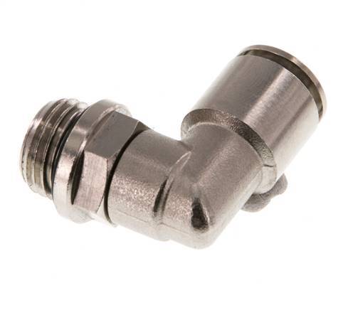 8mm x G1/4'' 90deg Elbow Push-in Fitting with Male Threads Brass NBR Rotatable [2 Pieces]
