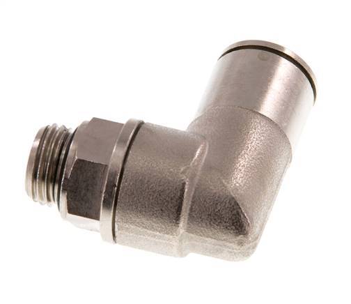 12mm x G1/4'' 90deg Elbow Push-in Fitting with Male Threads Brass NBR Rotatable