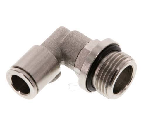 8mm x G3/8'' 90deg Elbow Push-in Fitting with Male Threads Brass NBR Rotatable [2 Pieces]