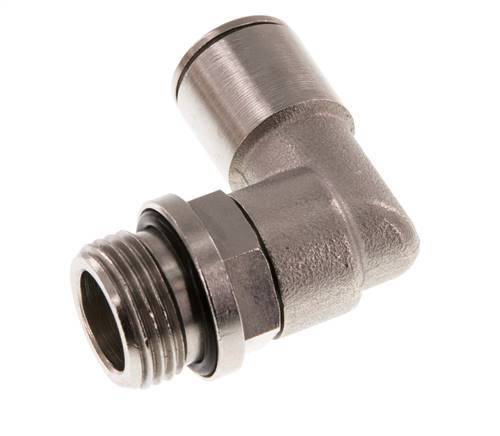 10mm x G3/8'' 90deg Elbow Push-in Fitting with Male Threads Brass NBR Rotatable