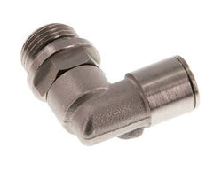 10mm x G3/8'' 90deg Elbow Push-in Fitting with Male Threads Brass NBR Rotatable
