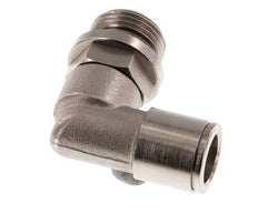 10mm x G3/8'' 90deg Elbow Push-in Fitting with Male Threads Brass NBR Rotatable