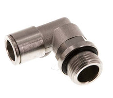 10mm x G3/8'' 90deg Elbow Push-in Fitting with Male Threads Brass NBR Rotatable