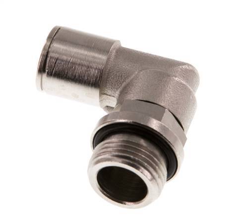 10mm x G3/8'' 90deg Elbow Push-in Fitting with Male Threads Brass NBR Rotatable