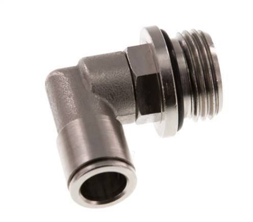 10mm x G1/2'' 90deg Elbow Push-in Fitting with Male Threads Brass NBR Rotatable