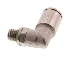 6mm x M 7 90deg Elbow Push-in Fitting with Male Threads Brass FKM Rotatable