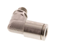6mm x M 7 90deg Elbow Push-in Fitting with Male Threads Brass FKM Rotatable