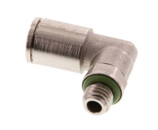 6mm x M 7 90deg Elbow Push-in Fitting with Male Threads Brass FKM Rotatable