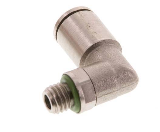 6mm x M 7 90deg Elbow Push-in Fitting with Male Threads Brass FKM Rotatable