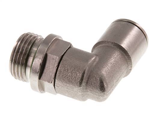 10mm x G3/8'' 90deg Elbow Push-in Fitting with Male Threads Brass FKM Rotatable