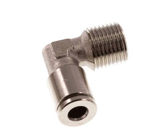 4mm x R1/8'' 90deg Elbow Push-in Fitting with Male Threads Brass NBR [2 Pieces]