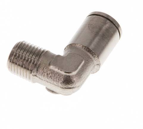 6mm x R1/8'' 90deg Elbow Push-in Fitting with Male Threads Brass NBR [2 Pieces]