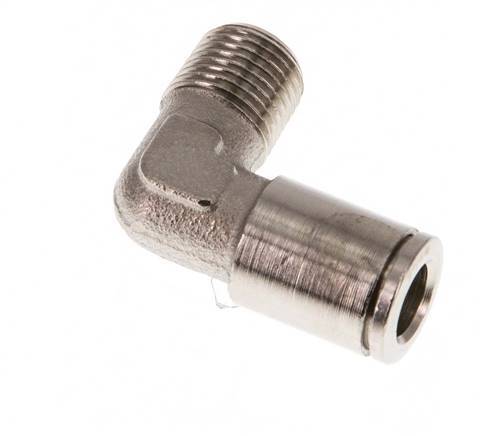 6mm x R1/8'' 90deg Elbow Push-in Fitting with Male Threads Brass NBR [2 Pieces]