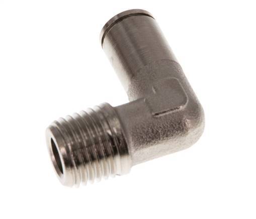 6mm x R1/4'' 90deg Elbow Push-in Fitting with Male Threads Brass NBR [2 Pieces]