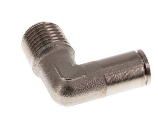 6mm x R1/4'' 90deg Elbow Push-in Fitting with Male Threads Brass NBR [2 Pieces]