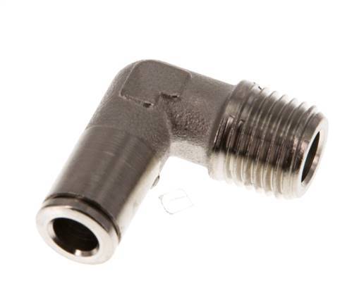 6mm x R1/4'' 90deg Elbow Push-in Fitting with Male Threads Brass NBR [2 Pieces]