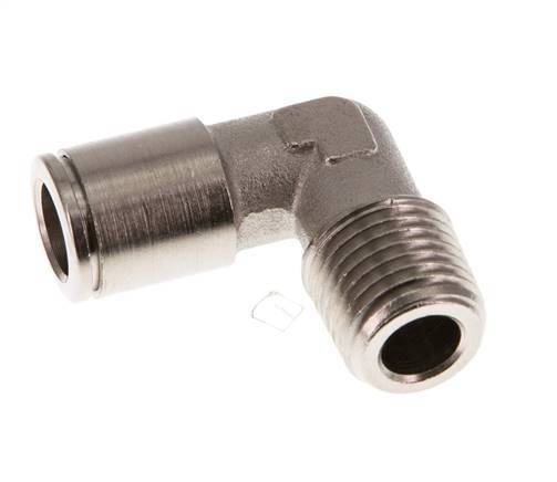 8mm x R1/4'' 90deg Elbow Push-in Fitting with Male Threads Brass NBR [2 Pieces]