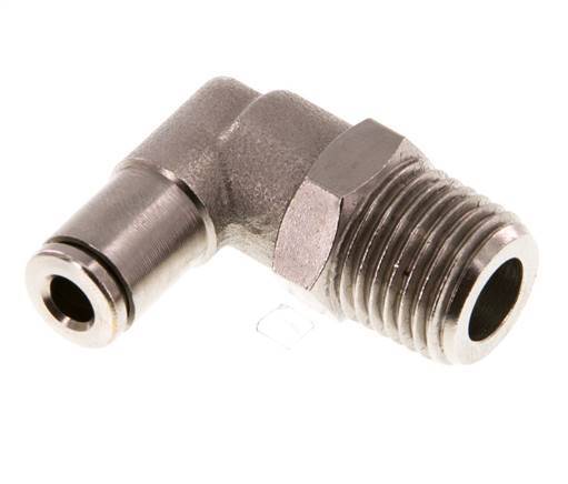 4mm x R1/4'' 90deg Elbow Push-in Fitting with Male Threads Brass NBR Rotatable [2 Pieces]