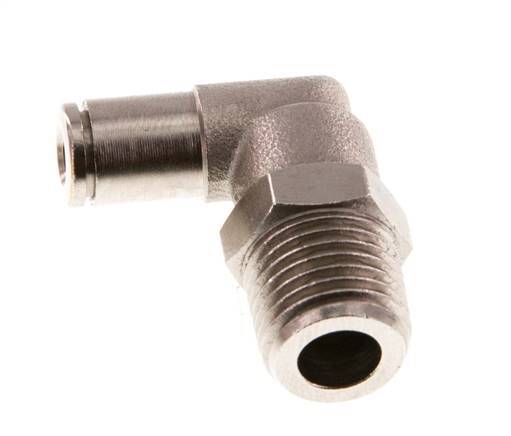4mm x R1/4'' 90deg Elbow Push-in Fitting with Male Threads Brass NBR Rotatable [2 Pieces]