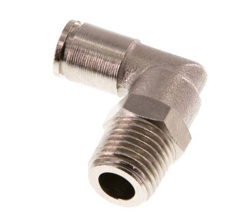 6mm x R1/4'' 90deg Elbow Push-in Fitting with Male Threads Brass NBR Rotatable [2 Pieces]