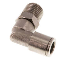 8mm x R1/4'' 90deg Elbow Push-in Fitting with Male Threads Brass NBR Rotatable [2 Pieces]