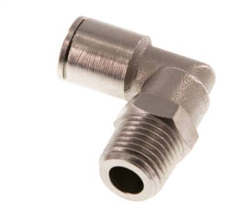 8mm x R1/4'' 90deg Elbow Push-in Fitting with Male Threads Brass NBR Rotatable [2 Pieces]