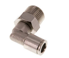 8mm x R3/8'' 90deg Elbow Push-in Fitting with Male Threads Brass NBR Rotatable