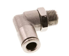 6mm x R1/8'' 90deg Elbow Push-in Fitting with Male Threads Brass FKM Rotatable [2 Pieces]