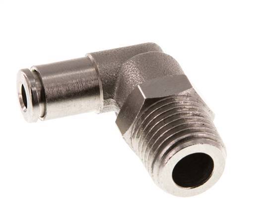 4mm x R1/4'' 90deg Elbow Push-in Fitting with Male Threads Brass FKM Rotatable [2 Pieces]