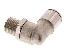 10mm x R1/4'' 90deg Elbow Push-in Fitting with Male Threads Brass FKM Rotatable