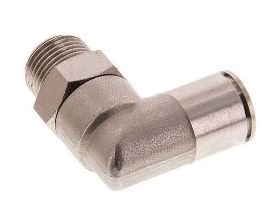 12mm x R3/8'' 90deg Elbow Push-in Fitting with Male Threads Brass FKM Rotatable