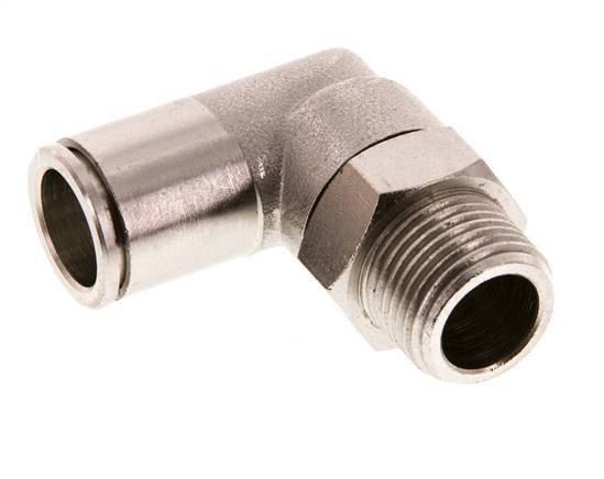 12mm x R3/8'' 90deg Elbow Push-in Fitting with Male Threads Brass FKM Rotatable