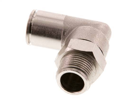 12mm x R3/8'' 90deg Elbow Push-in Fitting with Male Threads Brass FKM Rotatable