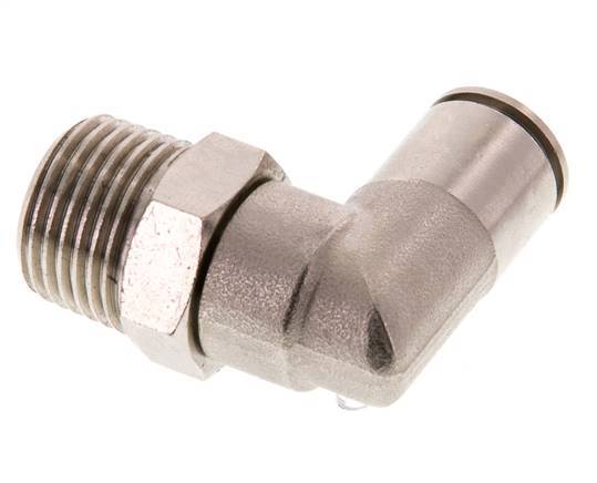 12mm x R1/2'' 90deg Elbow Push-in Fitting with Male Threads Brass FKM Rotatable