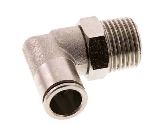12mm x R1/2'' 90deg Elbow Push-in Fitting with Male Threads Brass FKM Rotatable
