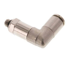 4mm x M 5 90deg Elbow Push-in Fitting with Male Threads Brass NBR Long Sleeve Rotatable