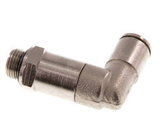 6mm x G1/8'' 90deg Elbow Push-in Fitting with Male Threads Brass NBR Long Sleeve Rotatable [2 Pieces]