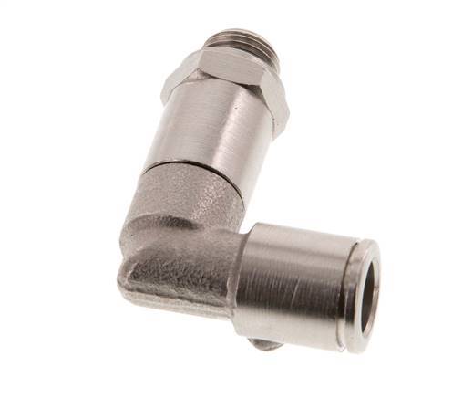 8mm x G1/8'' 90deg Elbow Push-in Fitting with Male Threads Brass NBR Long Sleeve Rotatable [2 Pieces]