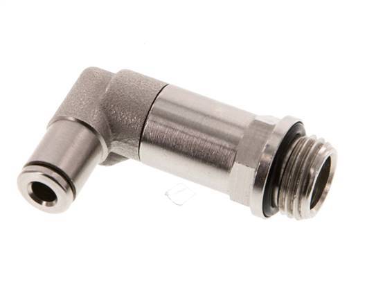 4mm x G1/4'' 90deg Elbow Push-in Fitting with Male Threads Brass NBR Long Sleeve Rotatable