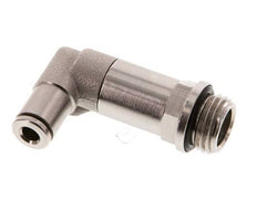 4mm x G1/4'' 90deg Elbow Push-in Fitting with Male Threads Brass NBR Long Sleeve Rotatable