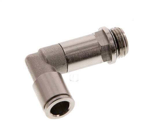 8mm x G1/4'' 90deg Elbow Push-in Fitting with Male Threads Brass NBR Long Sleeve Rotatable [2 Pieces]
